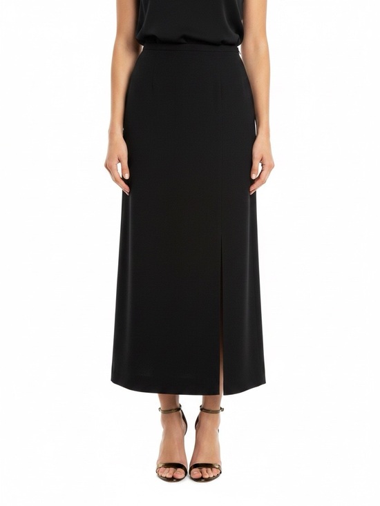 Kasper Dresses & Skirts - Kasper & Company ASL Vintage Wool Maxi skirt black High Waisted lined front slit